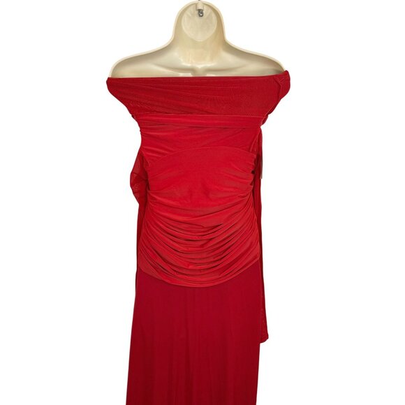 Deme by Gabriella RED Carla Off Shoulder Maxi Gown - Size XS - Picture 7 of 11